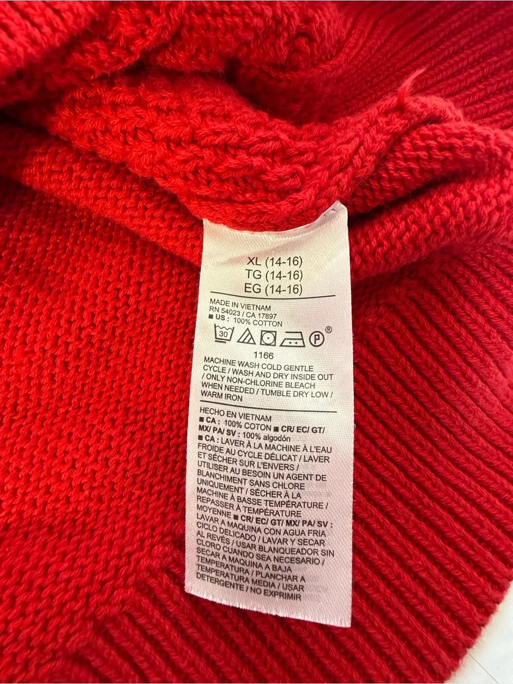 Old Navy Kids Red Cable-Knit Crewneck Sweater